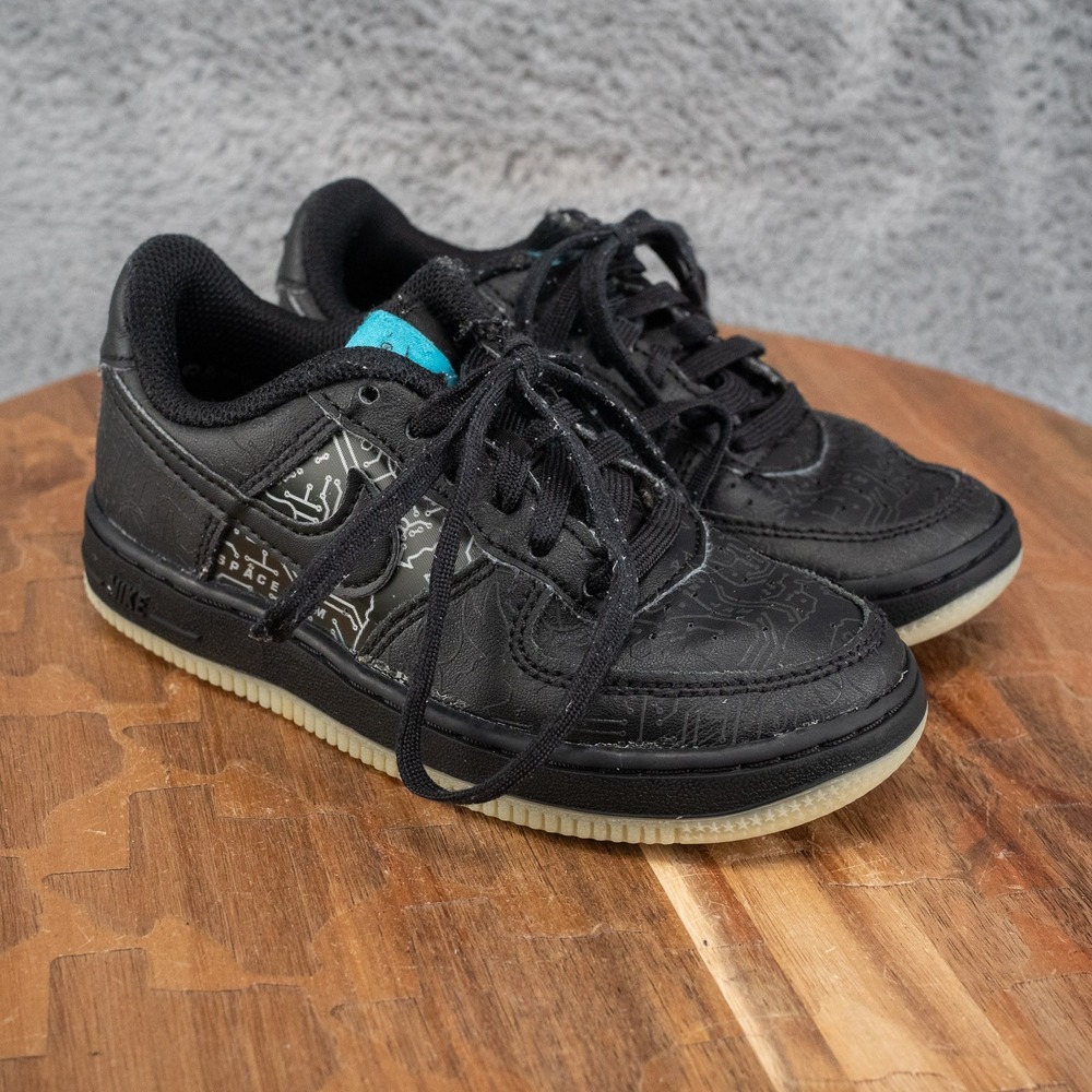 Nike Air Force 1 Space Jam Computer Chip Shoe DN1438-001 Toddler Sz 11C Black